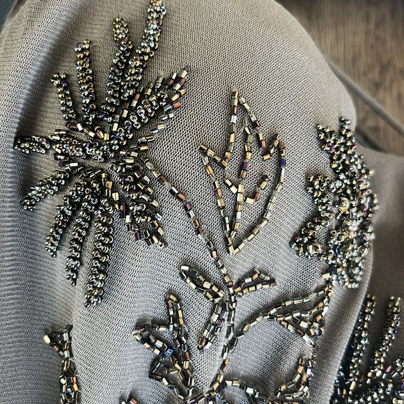 SUE WONG Vintage Nocturne Beaded Gown and scarf wrap - Picture 16 of 17